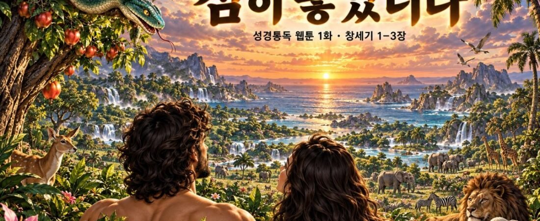 성경통독 웹툰 1화 — 창세기 1–3장 · 보시기에 좋았더라